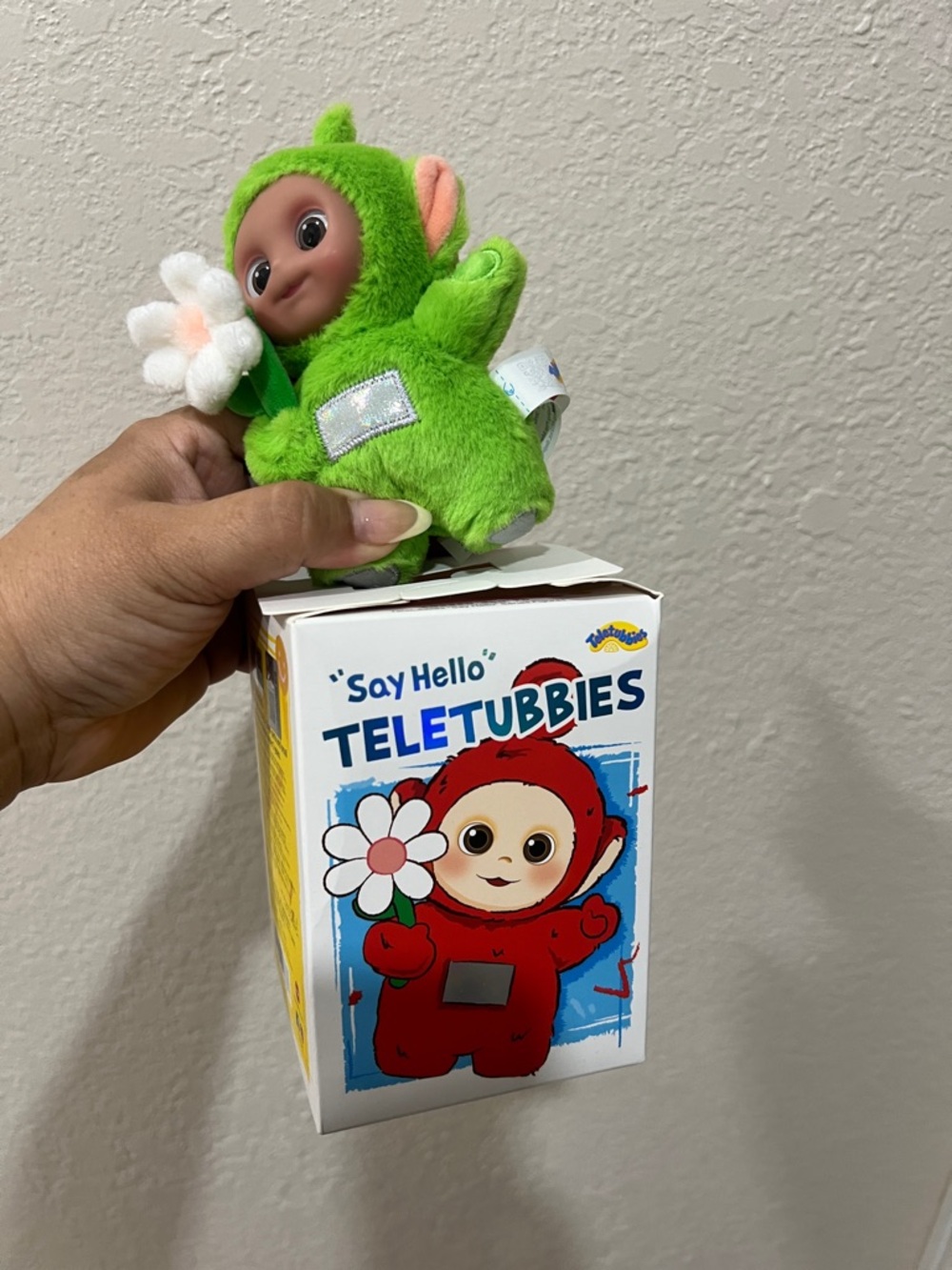Teletubbies Green Plush Baby Doll with Flower